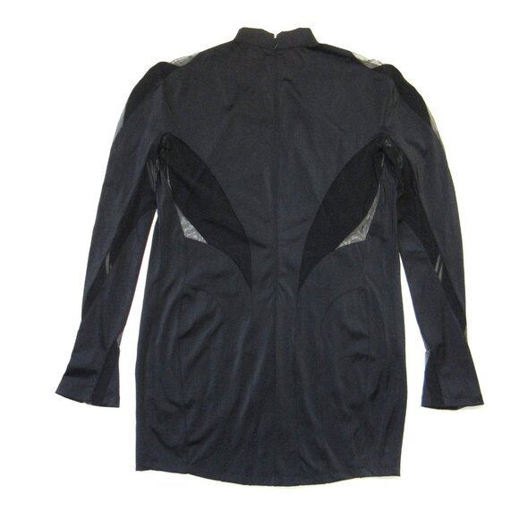 NWT Mugler x H&M Mesh-Panelled Mini in Black Sheer Cutout Dress XXL 2XL - Picture 7 of 8
